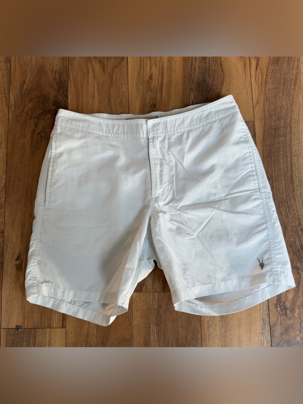 Allsaints Shorts Mens Small XS White Ward Swim Short 5.5" Inseam Lined Stretch